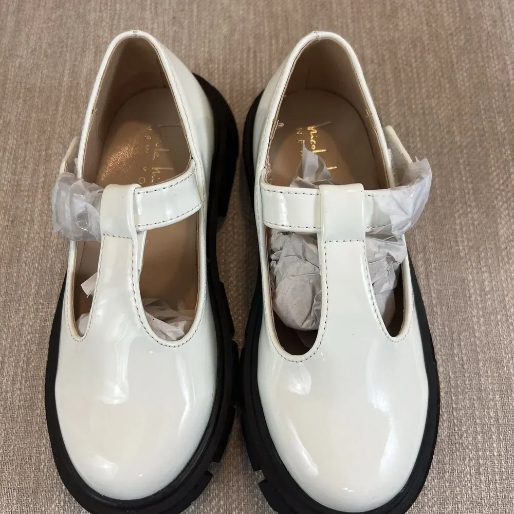 Nicole Miller White Mary Jane Chunky Lug sole coquette y2k tstrap academia sz 12